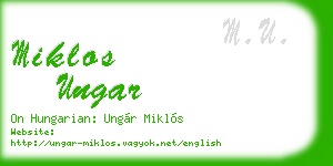 miklos ungar business card