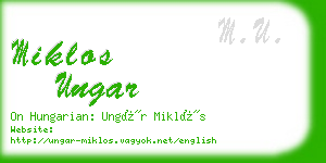 miklos ungar business card